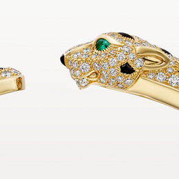 Panthère de Cartier armband, medelstor modell, delvis belagt