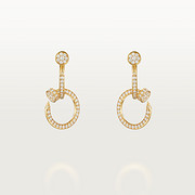 Juste un Clou earrings, double, semi-paved