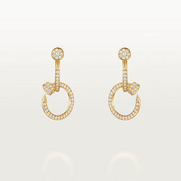 Juste un Clou earrings, double, semi-paved