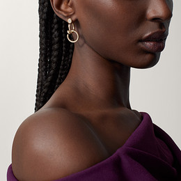 Juste un Clou earrings, double, semi-paved