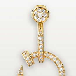 Juste un Clou earrings, double, semi-paved