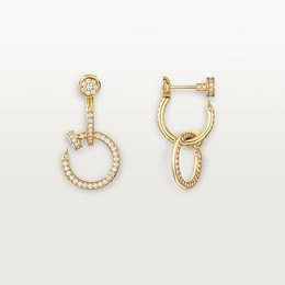 Juste un Clou earrings, double, semi-paved