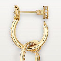 Juste un Clou earrings, double, semi-paved