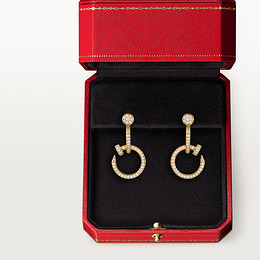 Juste un Clou earrings, double, semi-paved