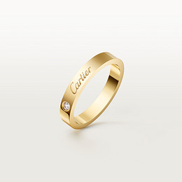 C de Cartier wedding ring, width 3 mm, 1 diamond