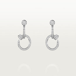 Juste un Clou earrings, double, semi-paved