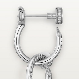 Juste un Clou earrings, double, semi-paved