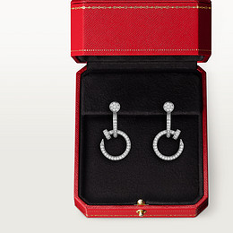 Juste un Clou earrings, double, semi-paved